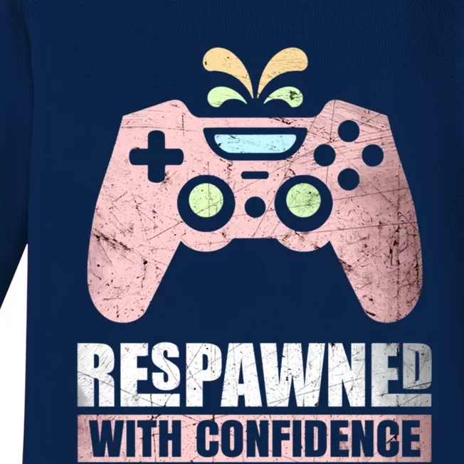 Respawned With Confidence Gift Baby Long Sleeve Bodysuit