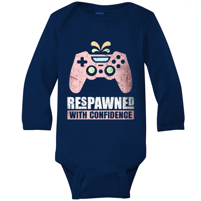 Respawned With Confidence Gift Baby Long Sleeve Bodysuit