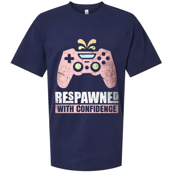 Respawned With Confidence Gift Sueded Cloud Jersey T-Shirt