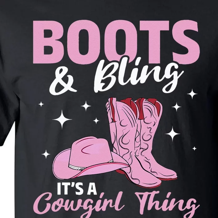 Rodeo Western Country Southern Cow hat Boots & Bling Tall T-Shirt