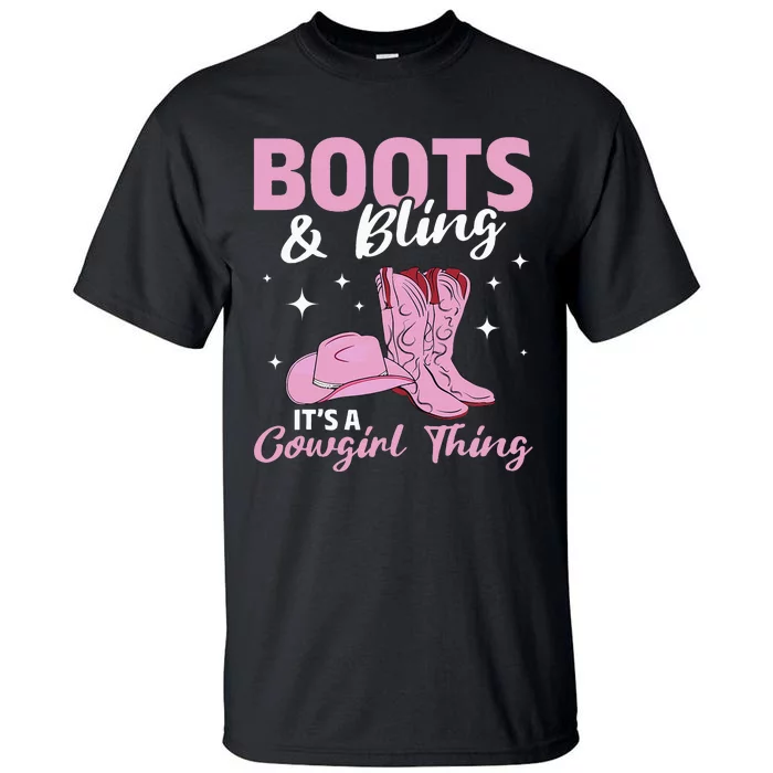 Rodeo Western Country Southern Cow hat Boots & Bling Tall T-Shirt