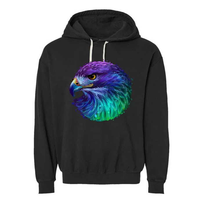 Realistic Water Colored Eagle Garment-Dyed Fleece Hoodie