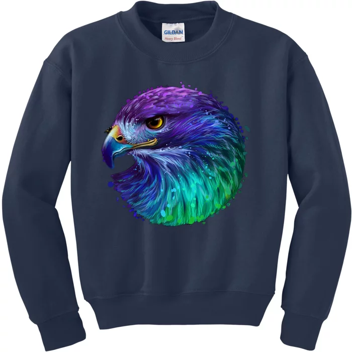 Realistic Water Colored Eagle Kids Sweatshirt