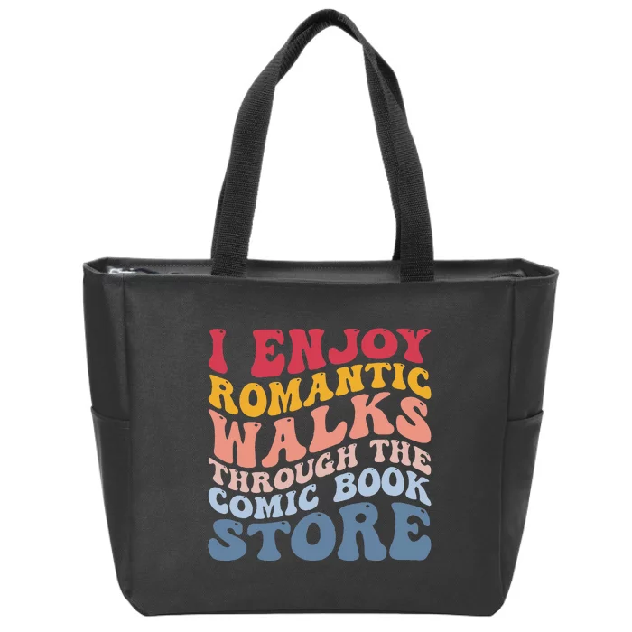 Romantic Walks Comic Book Store Zip Tote Bag