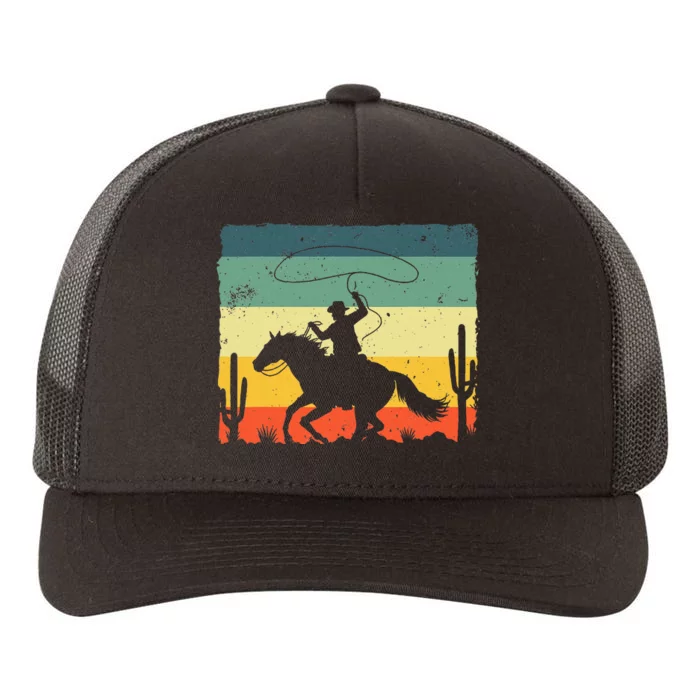 Retro Western Cowboy Design Horse Rider Cowboy Yupoong Adult 5-Panel Trucker Hat