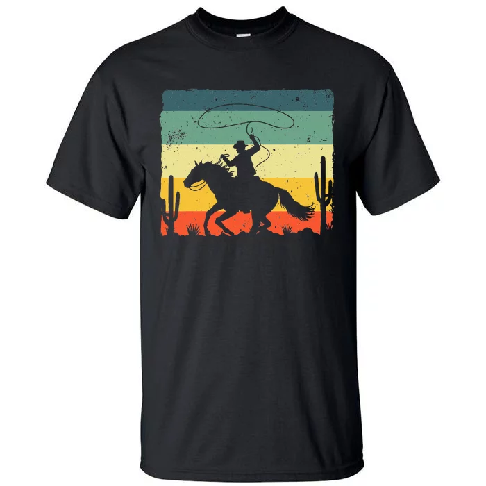 Retro Western Cowboy Design Horse Rider Cowboy Tall T-Shirt