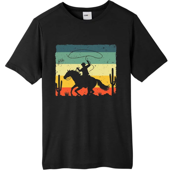 Retro Western Cowboy Design Horse Rider Cowboy ChromaSoft Performance T-Shirt