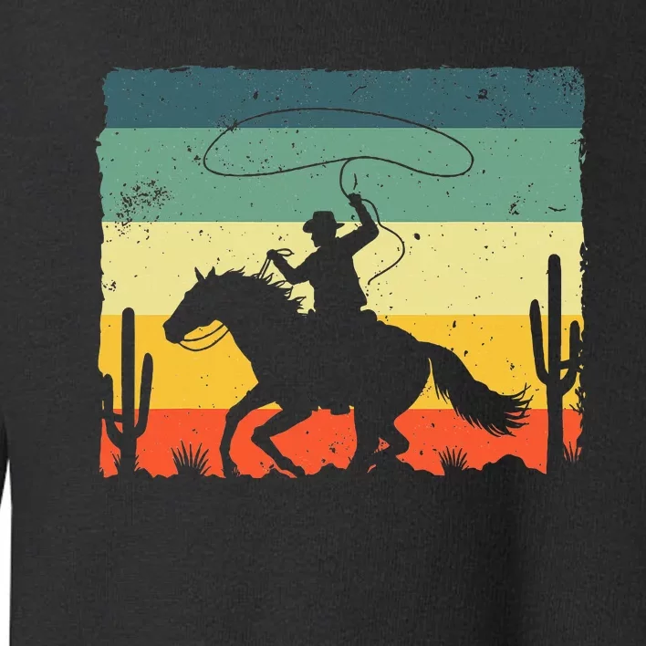 Retro Western Cowboy Design Horse Rider Cowboy Toddler Sweatshirt