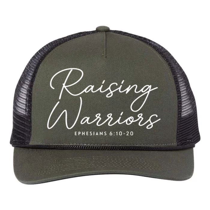 Raising Warriors Christian Bible Verse Religious Baptism Retro Rope Trucker Hat Cap