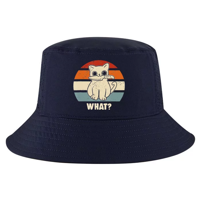 Retro What Cat Knife Meow Kitty Funny Cats Mom And Cat Dad Cool Comfort Performance Bucket Hat