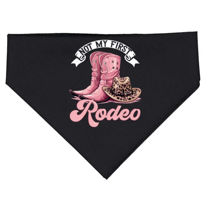 Rodeo Western Country Cowgirl Hat Not My First Rodeo USA-Made Doggie Bandana