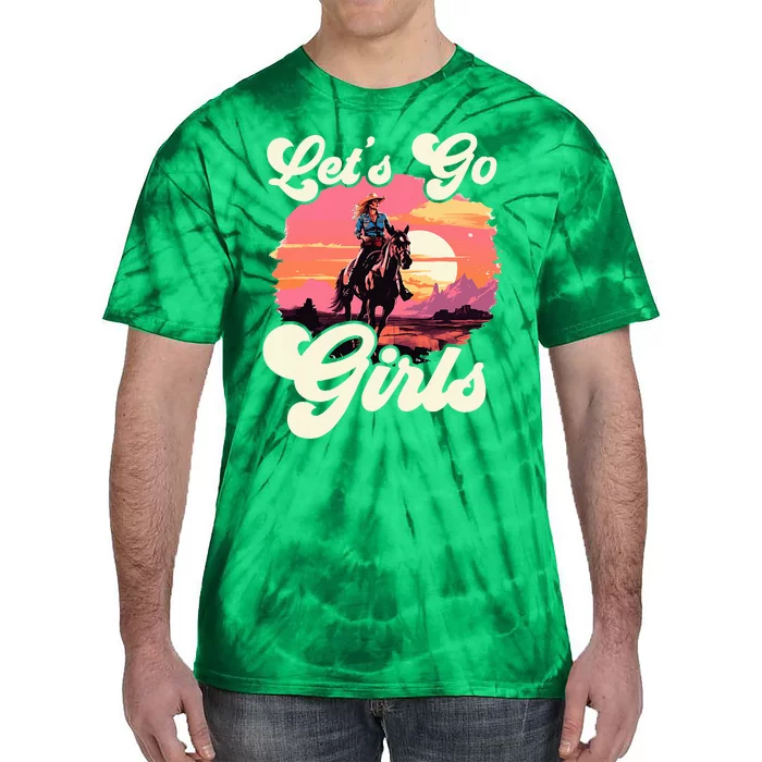 Rodeo Western Country Cowgirl Hat LetS Go Girl Tie-Dye T-Shirt