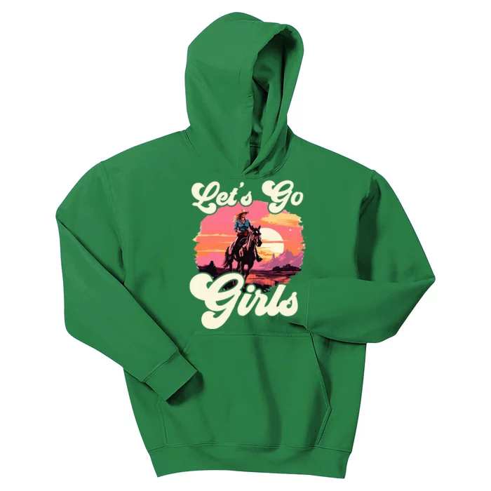 Rodeo Western Country Cowgirl Hat LetS Go Girl Kids Hoodie