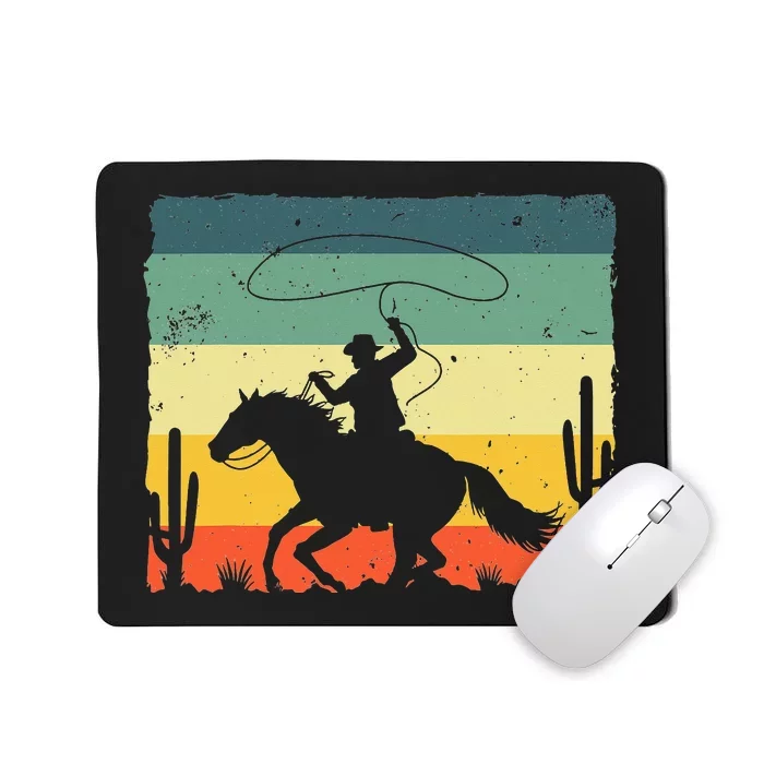 Retro Western Cow Design For Horse Rider Cow Mousepad