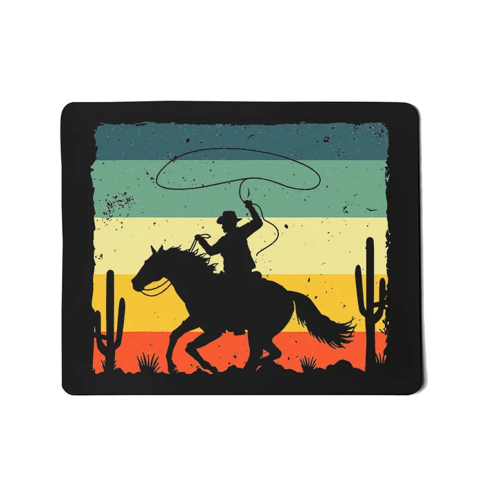 Retro Western Cow Design For Horse Rider Cow Mousepad