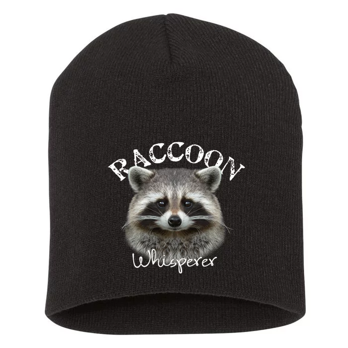 Raccoon Whisperer Cute Raccoon Short Acrylic Beanie