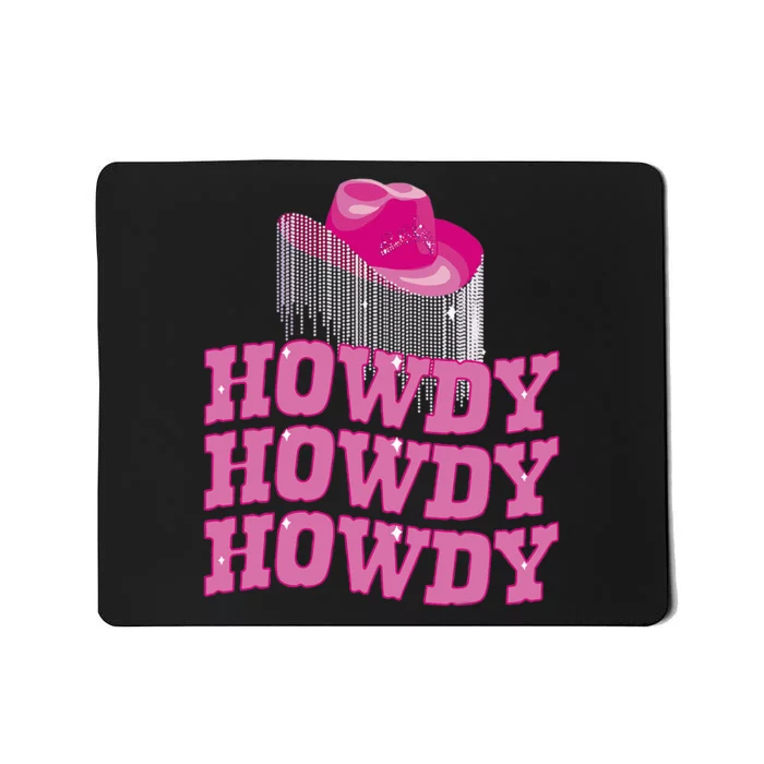 Rodeo Western Country Southern Cow hat pink - Howdy Mousepad