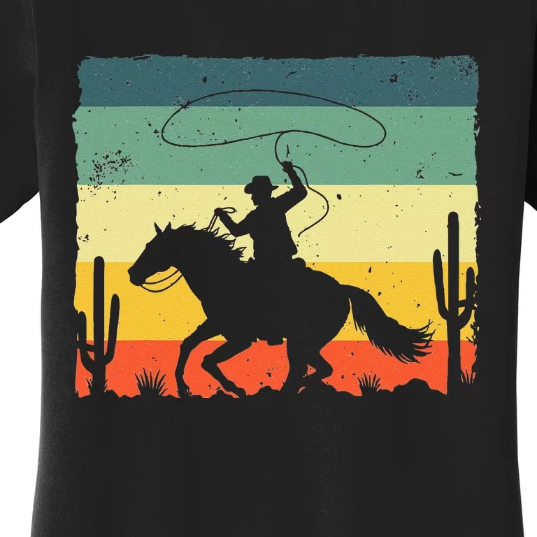 Retro Western Cowboy Design For Men Horse Rider Cowboy Women's T-Shirt