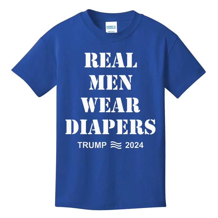 Real Wear Diapers Trump 2024 Kids T-Shirt