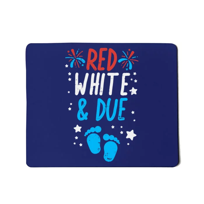 Red White Due Baby Shower 4th Of July Pregnancy Announcement Mousepad