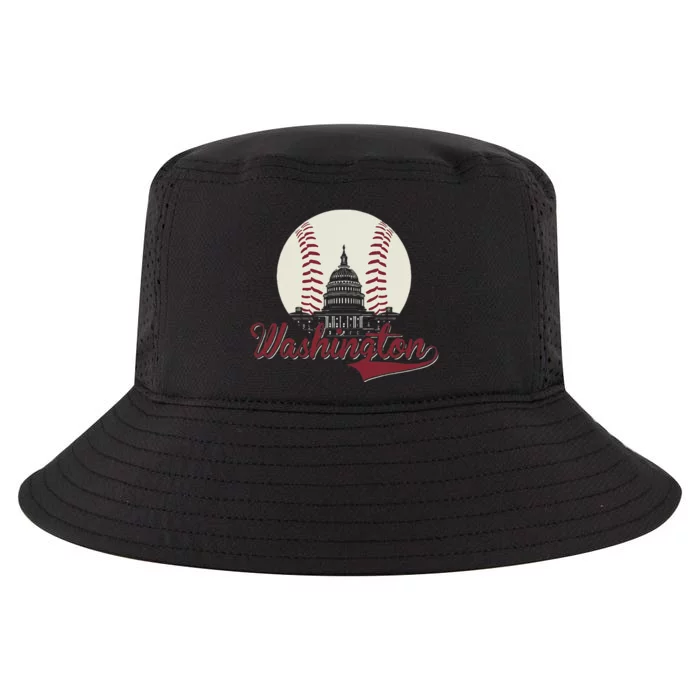 Retro Washington DC Baseball National Mall Silhouette Sport Cool Comfort Performance Bucket Hat