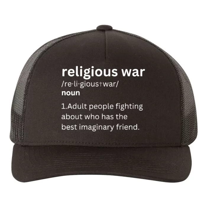 Religious War Definition Aldult People Fighting Funny Jesus Yupoong Adult 5-Panel Trucker Hat