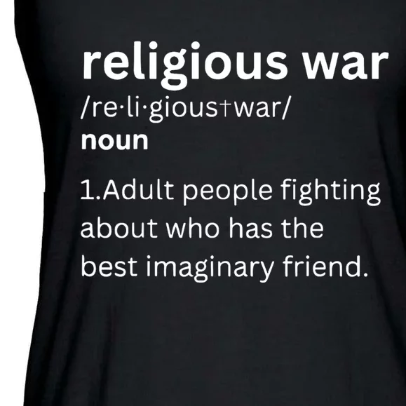 Religious War Definition Aldult People Fighting Funny Jesus Ladies Essential Flowy Tank