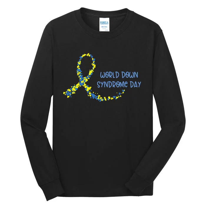 Ribbon World Down Syndrome Day Tall Long Sleeve T-Shirt