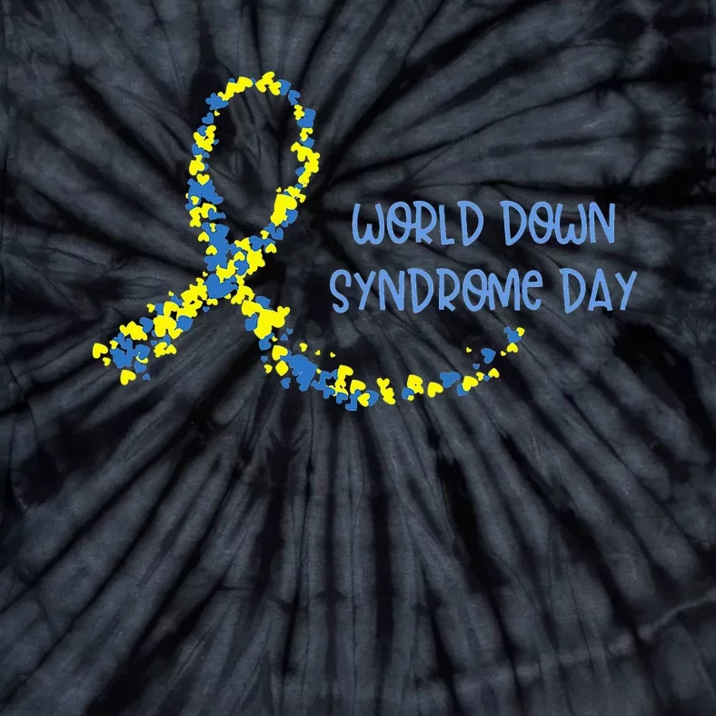 Ribbon World Down Syndrome Day Tie-Dye T-Shirt