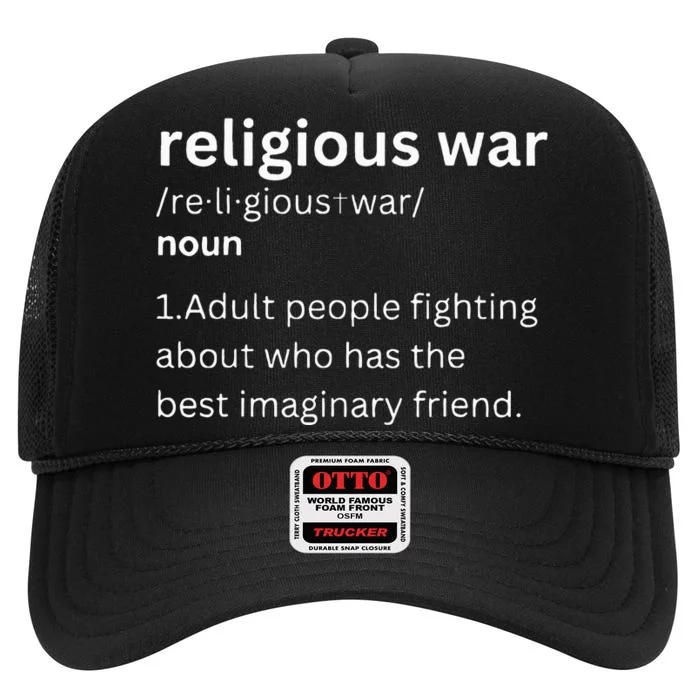 Religious War Definition Aldult People Fighting Funny Jesus High Crown Mesh Trucker Hat