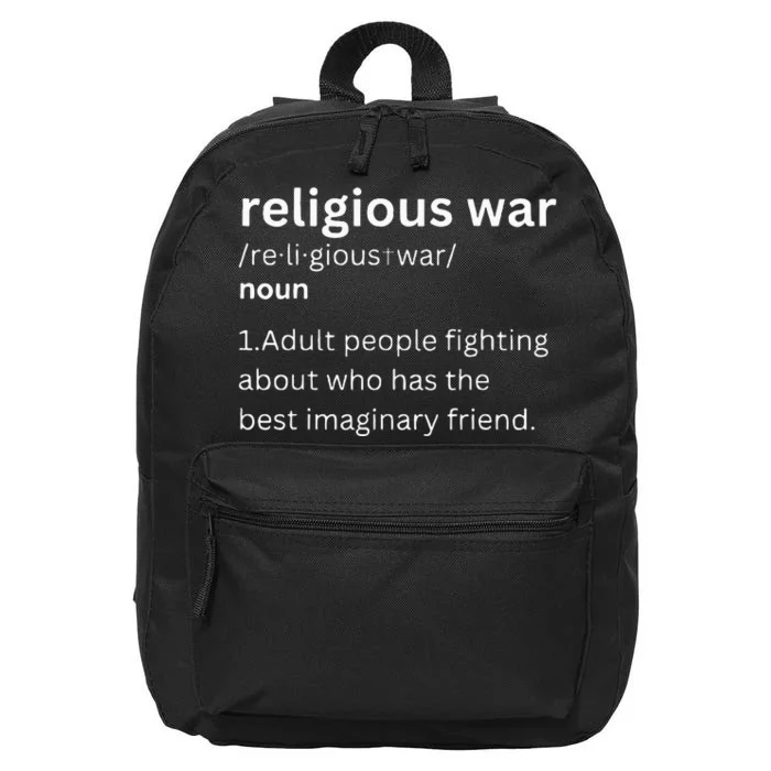 Religious War Definition Aldult People Fighting Funny Jesus 16 in Basic Backpack