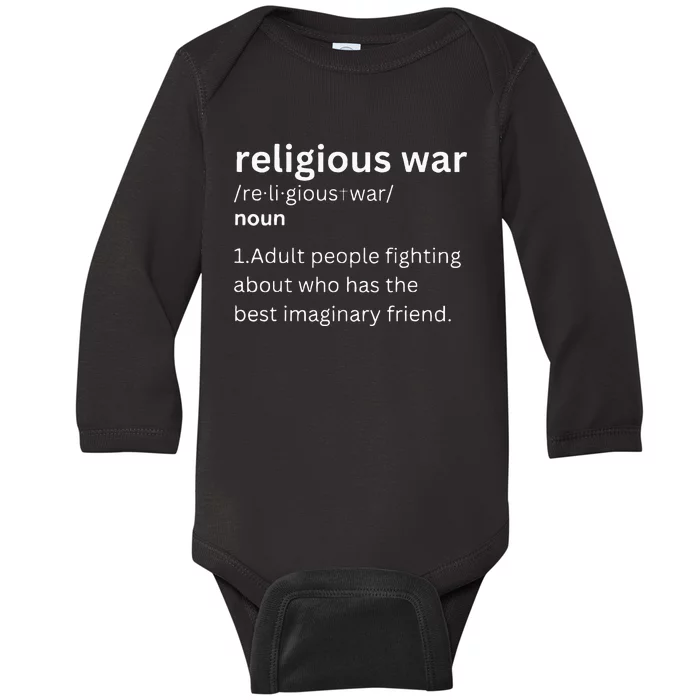 Religious War Definition Aldult People Fighting Funny Jesus Baby Long Sleeve Bodysuit