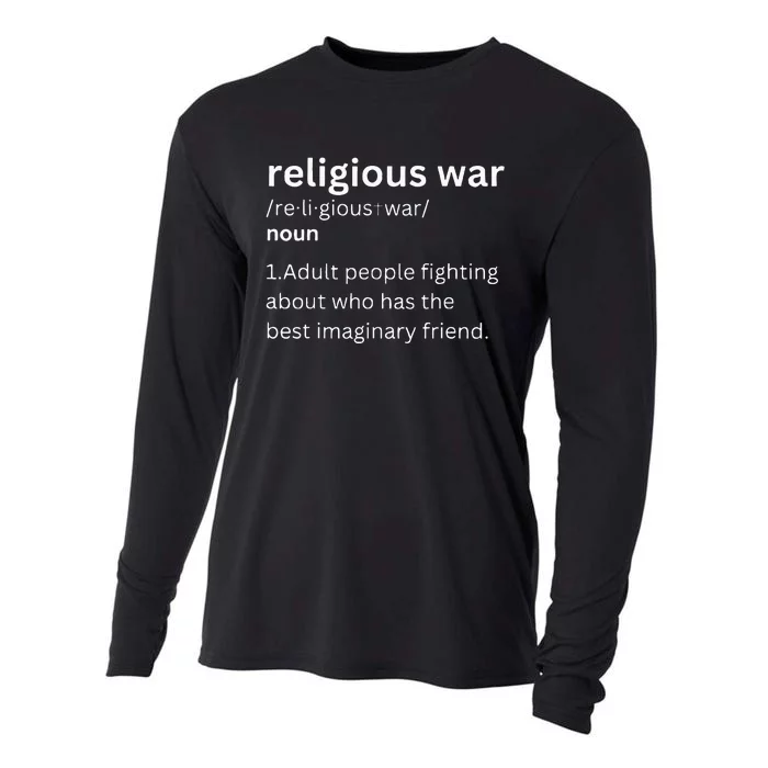 Religious War Definition Aldult People Fighting Funny Jesus Cooling Performance Long Sleeve Crew