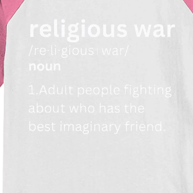 Religious War Definition Aldult People Fighting Funny Jesus Kids Colorblock Raglan Jersey