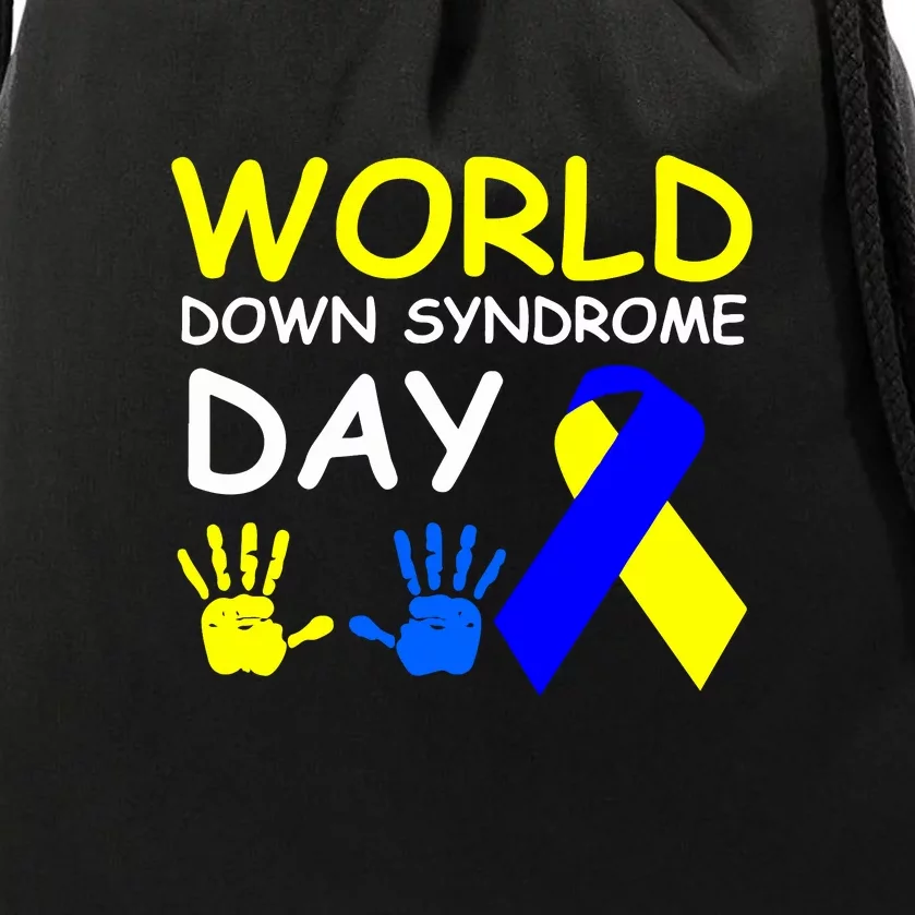 Ribbon World Down Syndrome Day Gifts Drawstring Bag