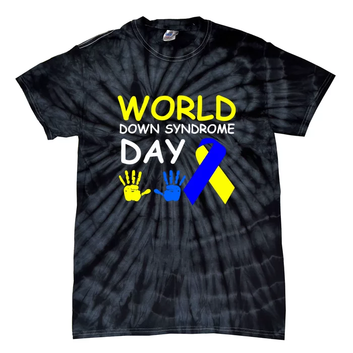 Ribbon World Down Syndrome Day Gifts Tie-Dye T-Shirt