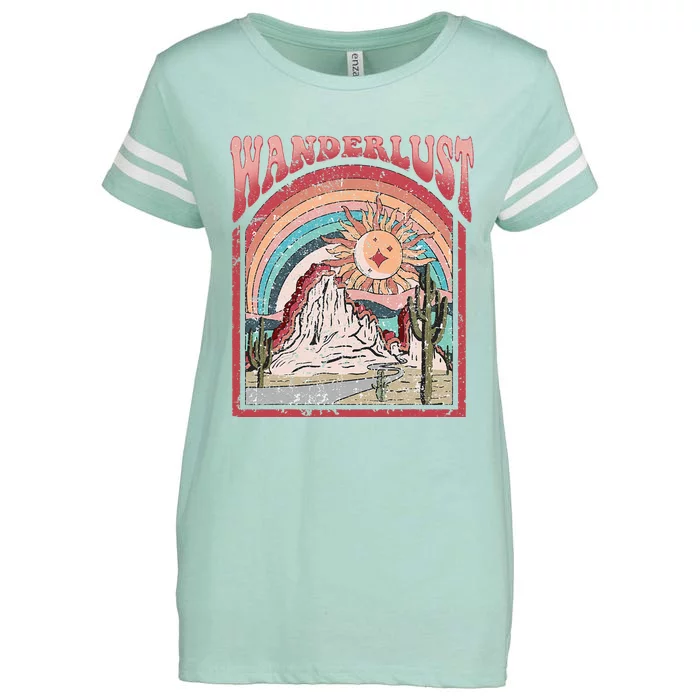 Retro Wanderlust Desert Cactus Wander Boho Adventure Western Enza Ladies Jersey Football T-Shirt