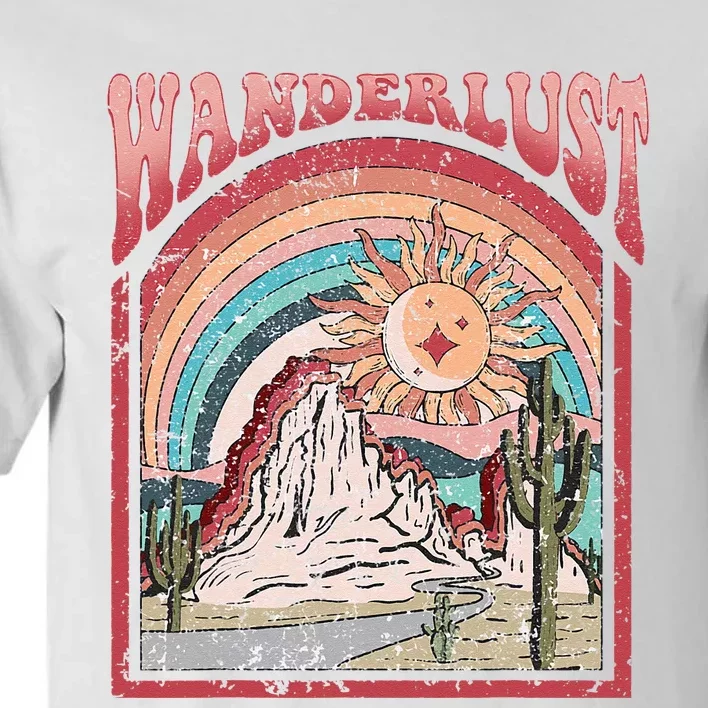 Retro Wanderlust Desert Cactus Wander Boho Adventure Western Tall T-Shirt