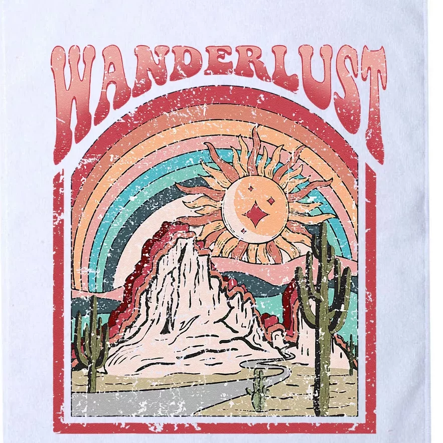 Retro Wanderlust Desert Cactus Wander Boho Adventure Western Platinum Collection Golf Towel