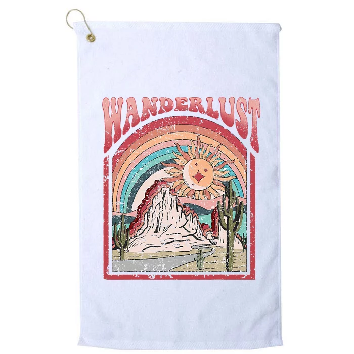 Retro Wanderlust Desert Cactus Wander Boho Adventure Western Platinum Collection Golf Towel