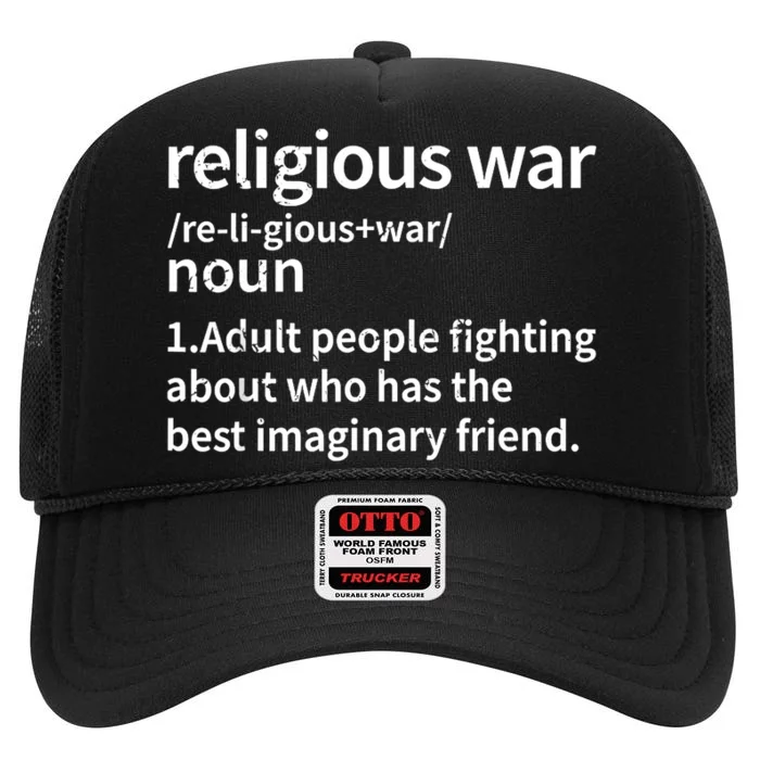 Religious War Definition Antireligious Activist High Crown Mesh Trucker Hat