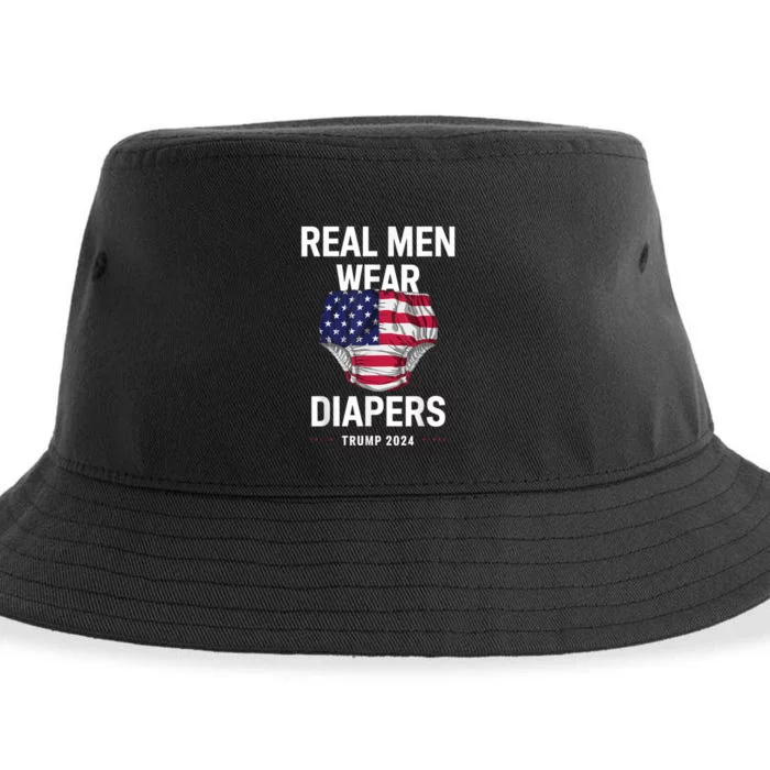 Real Wear Diapers Trump 2024 Funny Wear Diapers Sustainable Bucket Hat