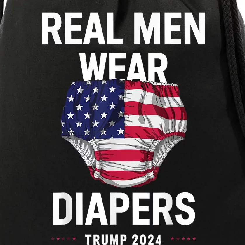 Real Wear Diapers Trump 2024 Funny Wear Diapers Drawstring Bag