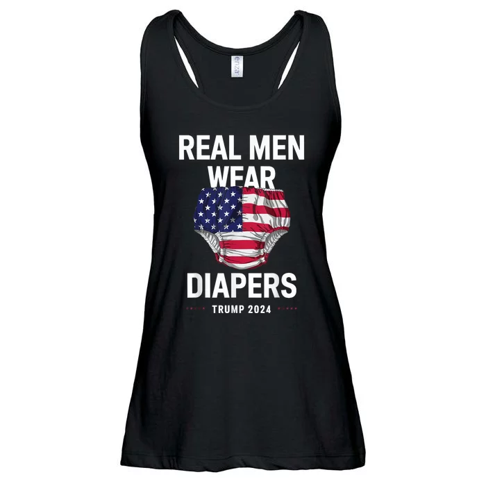 Real Wear Diapers Trump 2024 Funny Wear Diapers Ladies Essential Flowy Tank