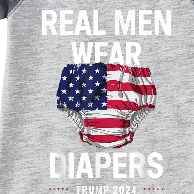 Real Wear Diapers Trump 2024 Funny Wear Diapers Infant Baby Jersey Bodysuit