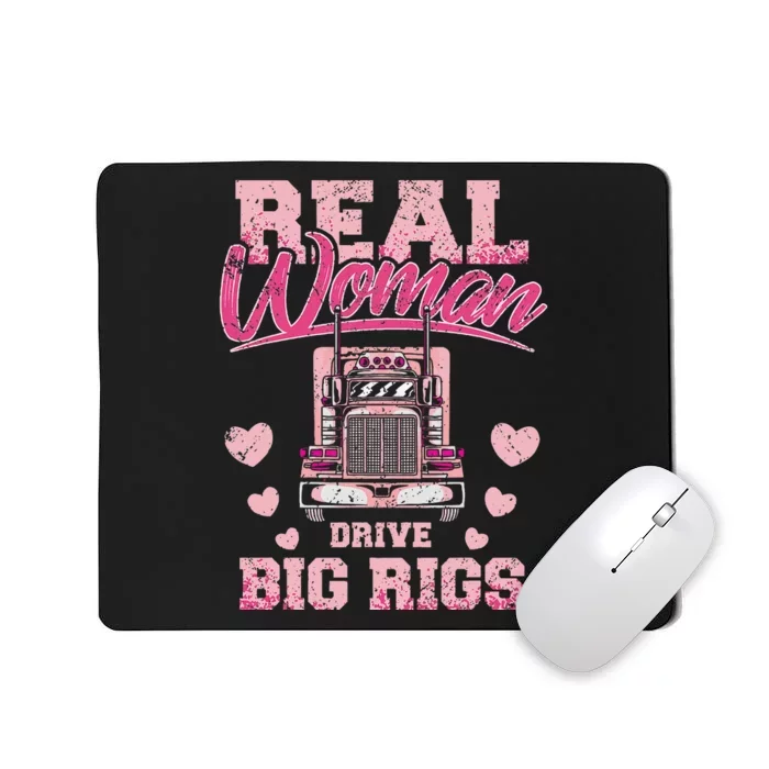 Real Woman Drive Big Rigs Trucker Girl Mousepad