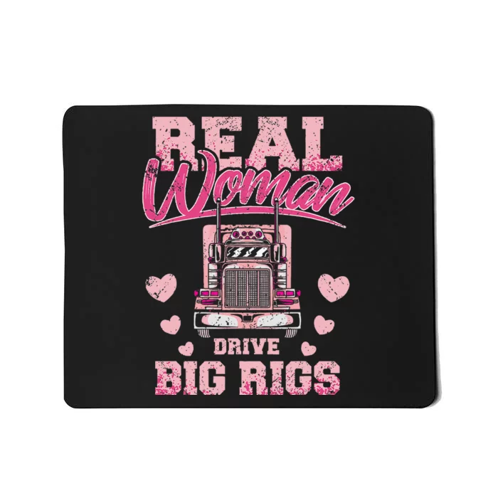 Real Woman Drive Big Rigs Trucker Girl Mousepad