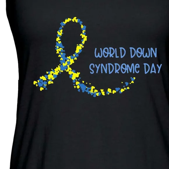 Ribbon World Down Syndrome Day Ladies Essential Flowy Tank