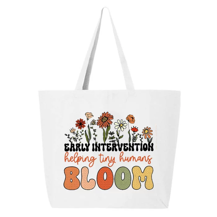 Retro Wildflower Early Intervention Helping Tiny Human Bloom 25L Jumbo Tote