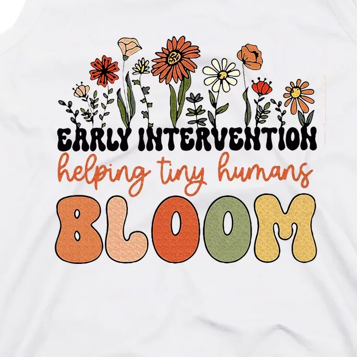 Retro Wildflower Early Intervention Helping Tiny Human Bloom Tank Top